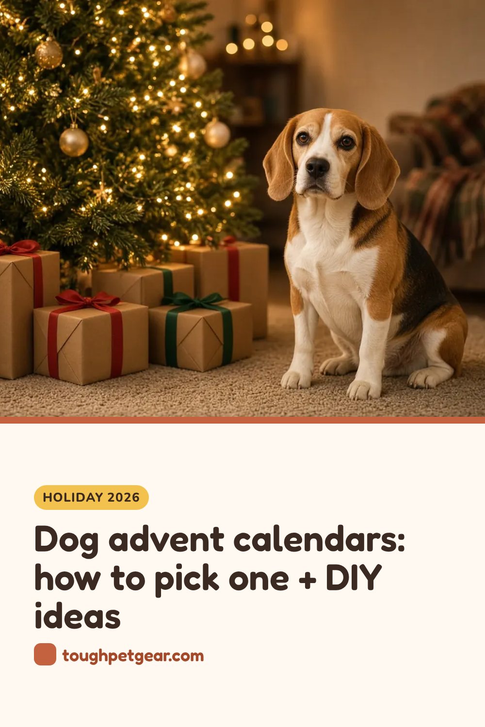 Pinterest pin: Dog advent calendars 2026: how to pick one + DIY ideas from Tough Pet Gear