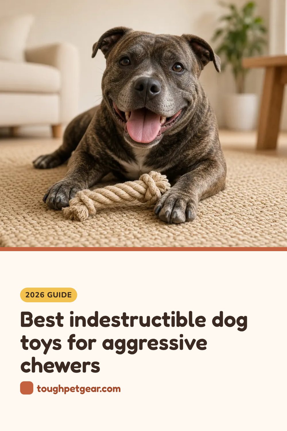 Pinterest pin: Best indestructible dog toys for aggressive chewers from Tough Pet Gear
